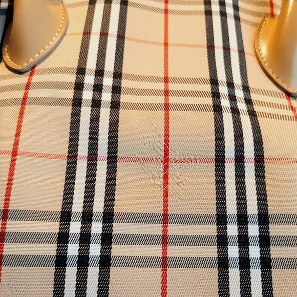 Burberry London Blue Label Check Nylon & Leather Tote Bag - Picture 13 of 16